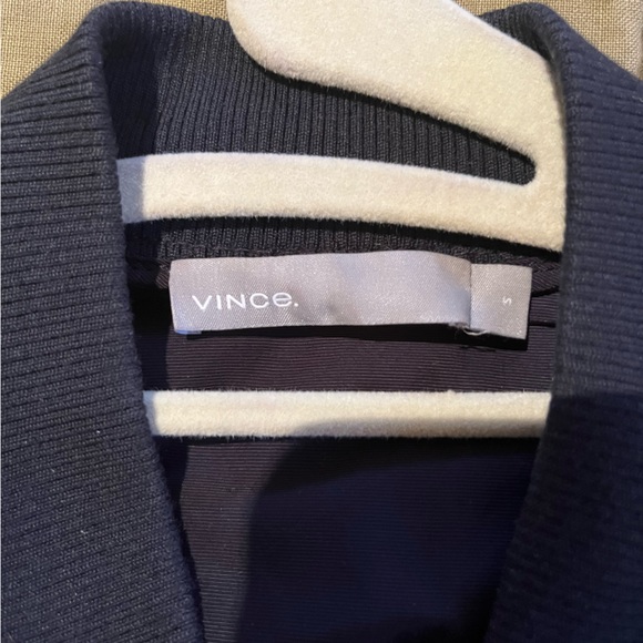 VINCE Ruched Shrunken Bomber Jacket in Coastal Blue: Sz S - Picture 9 of 11